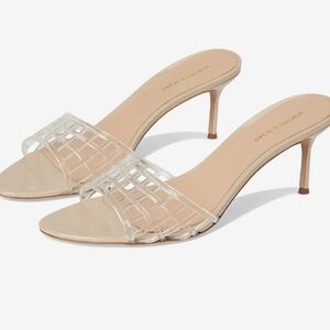Veronica Beard Cream Heeled Sandals